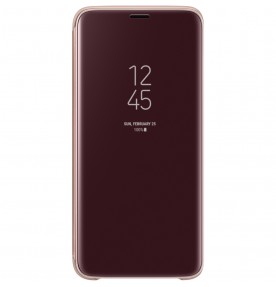 Husa Clear View Standing Cover Samsung Galaxy S9, Gold